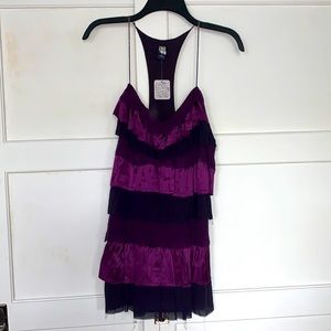 Purple dress with ruffles